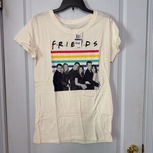 Love Tribe White Friends Tee with Colorful Accents